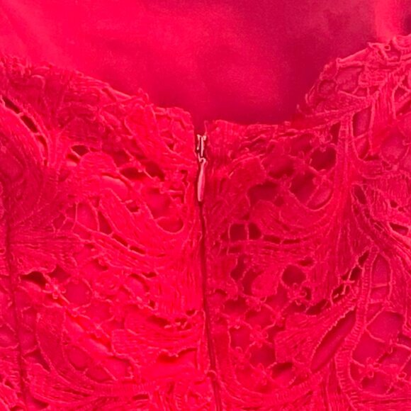 Red Hot Lace Strapless Dress - Picture 5 of 6